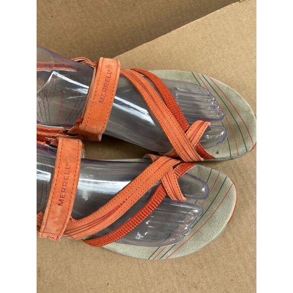 Merrell Womens Freesia Orange Sandals Size 8 Leather Strappy Comfortable Outdoor - Picture 9 of 15